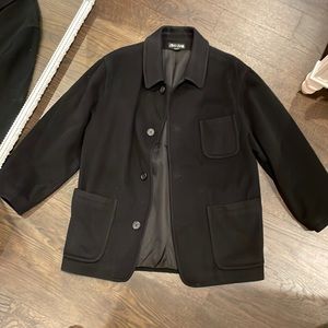 Steve by Searle black wool coat for men